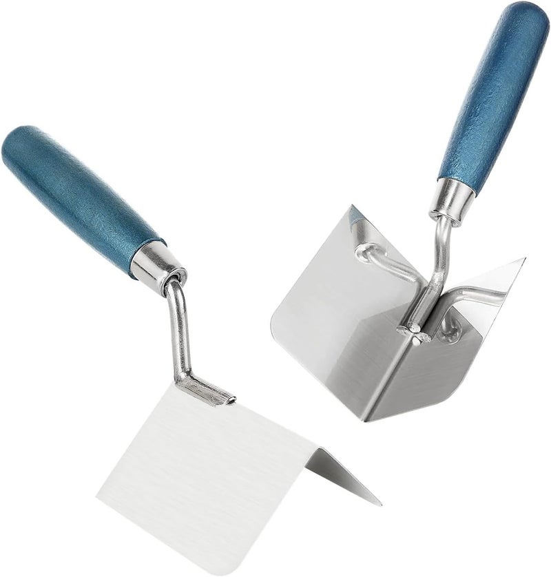 DAJAVE 2 Pack Drywall Corner Tool Set, 3 Inch Drywall Outside Corners Knife and Inside Knife, with Soft Grip Handle, Stainless Steel External Corner Trowel & Internal Trowel - Image 1